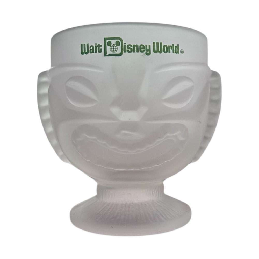 WALT DISNEY WORLD Vintage 70's Polynesian Village Frosted Mug/Glass Tiki 4.5"